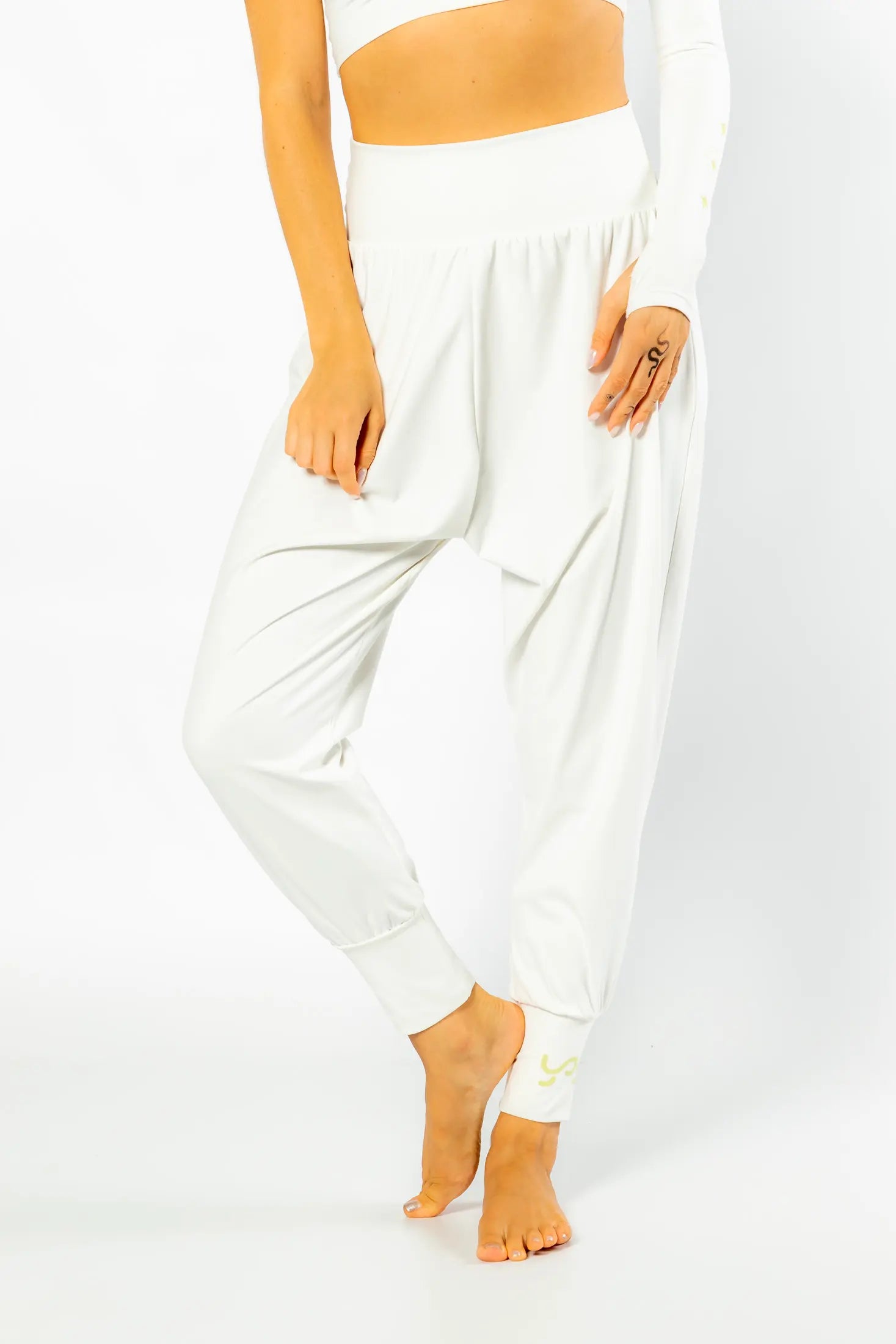 Mejores Pantalones Anchos Yoga Mujer en Blanco】Yogimi