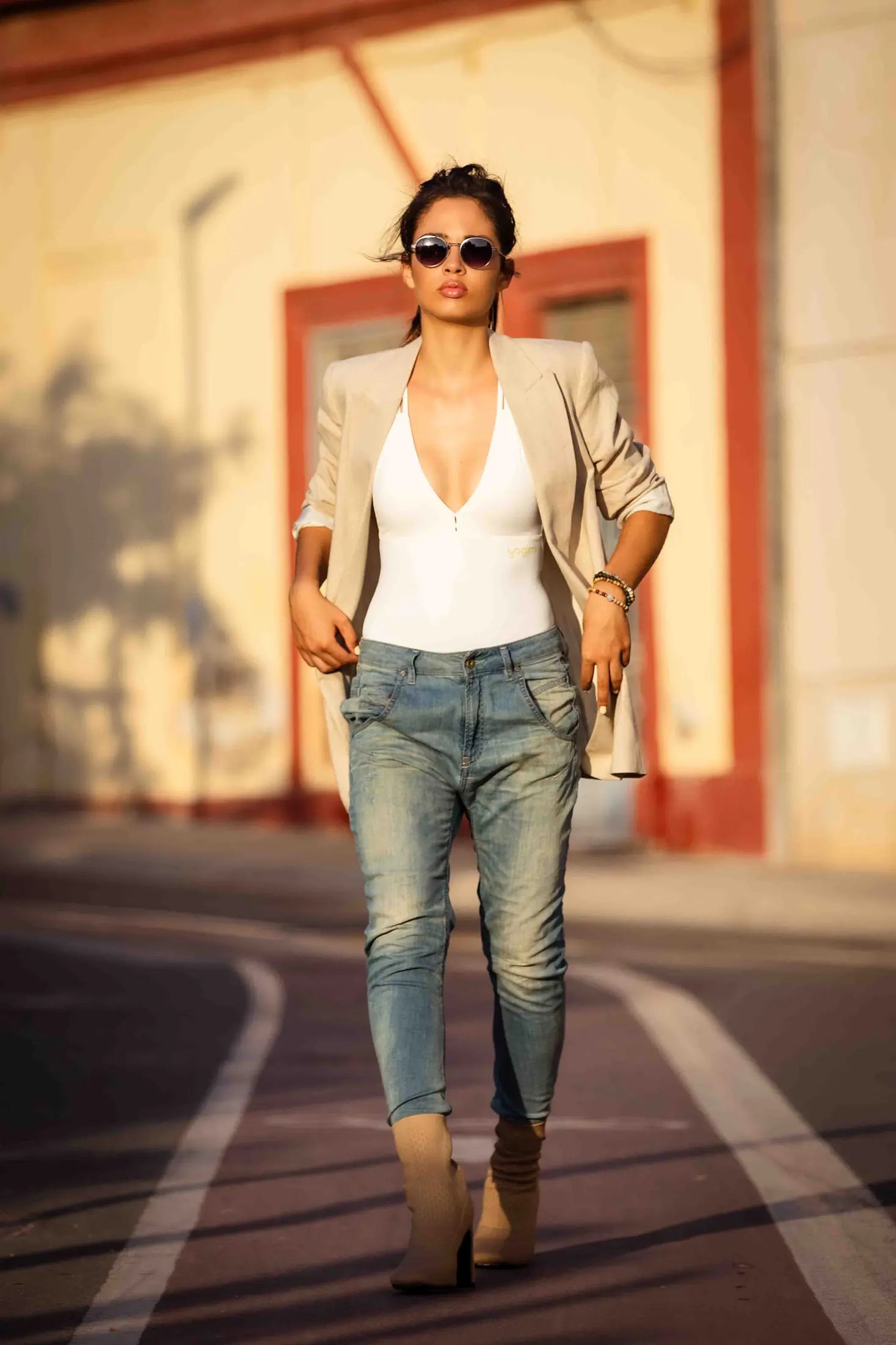 SUKHA Star White Bodysuit