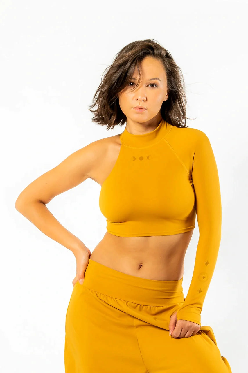Asymmetrical Crop Top MUKTI Inca Gold
