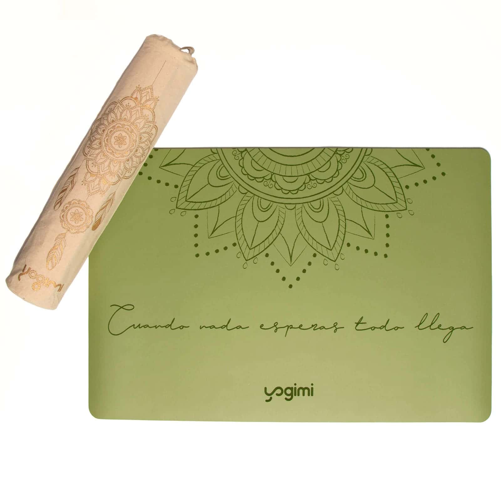 Pad, mini esterilla antideslizante en color verde con mandala de Yogimi.