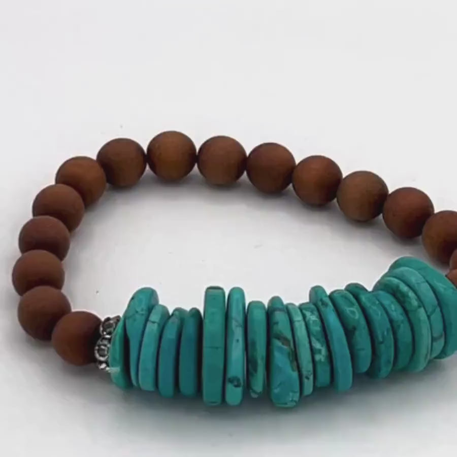 PULSERA INTUICIÓN turquesa y sándalo