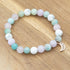 Pulsera de amazonita, howlita y cuarzo rosa con detalle de luna.