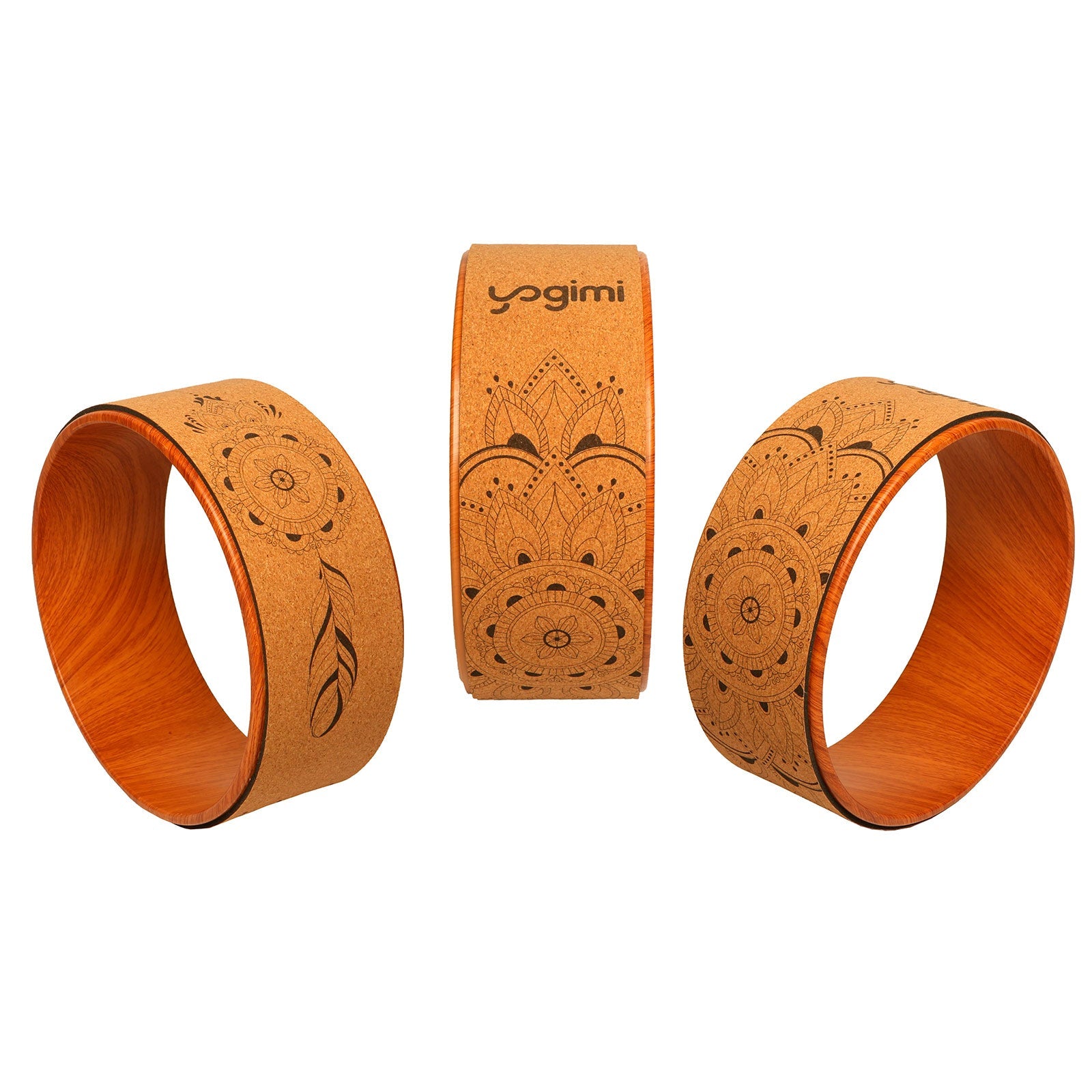 Rueda para yoga de cprcho de máxima sugeción de Yogimi.