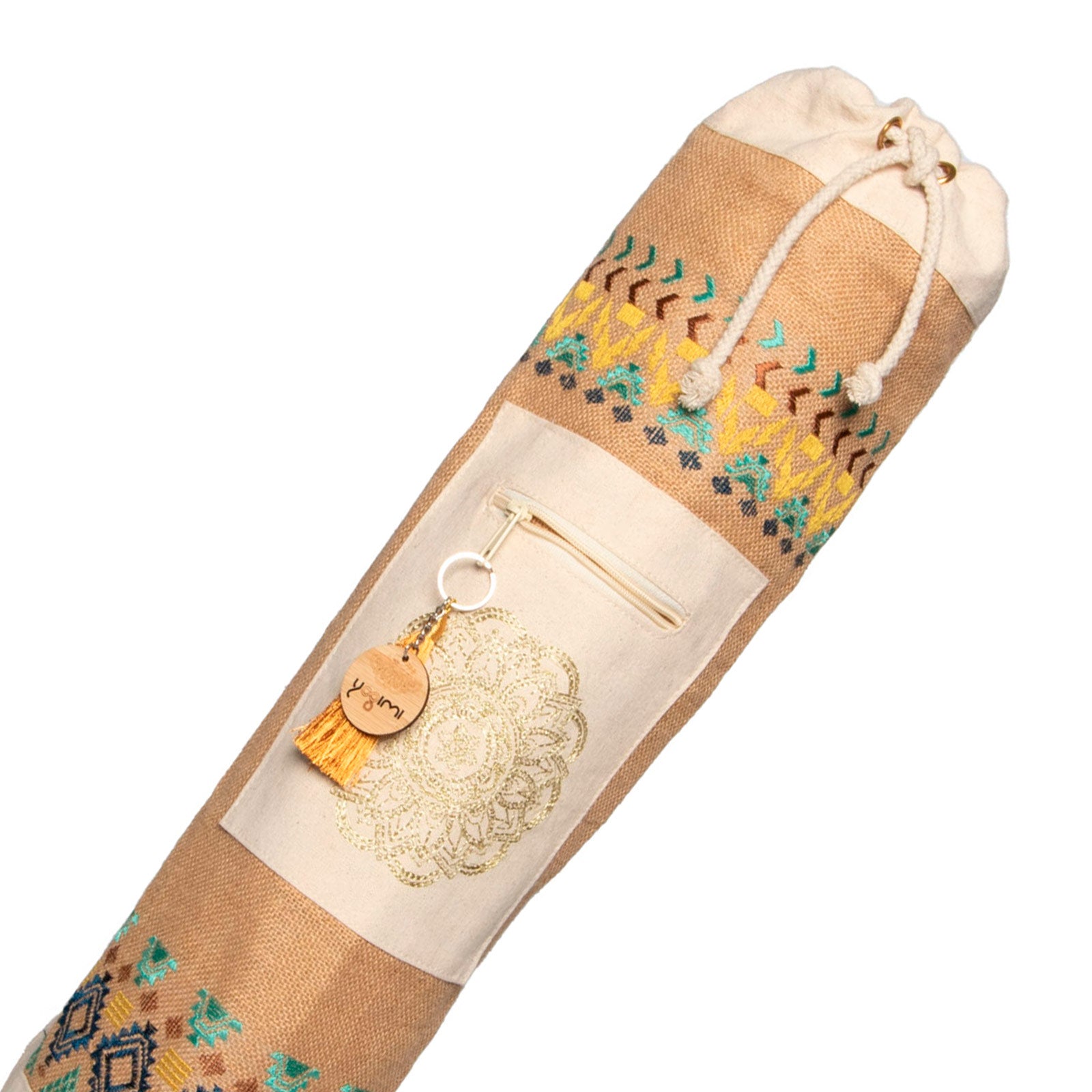 Comprar bagimi para yoga. Lleva tu esterilla cómodamente en bagimi de yute y algodón.