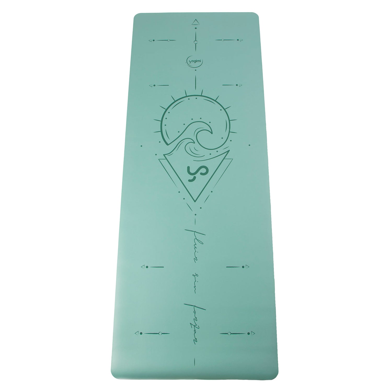 Esterilla de alineación de yoga supergrip decorada con mandalas en color azul.