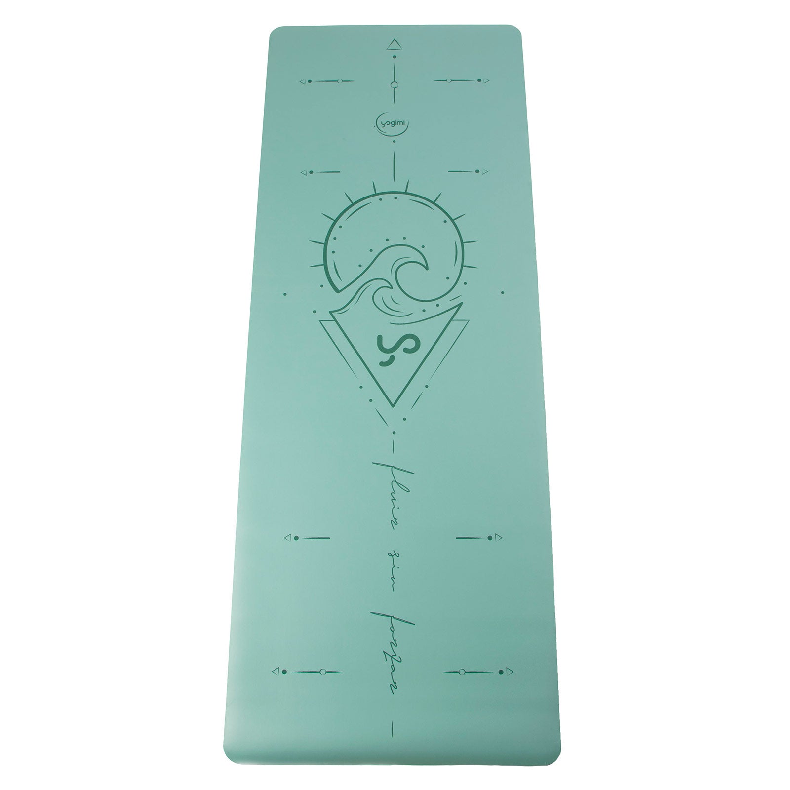 Esterilla de alineación de yoga supergrip decorada con mandalas en color azul.