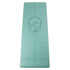 Esterilla de alineación de yoga supergrip decorada con mandalas en color azul.
