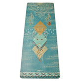 Esterilla de yoga supergrip decorada con mandalas en color azul.