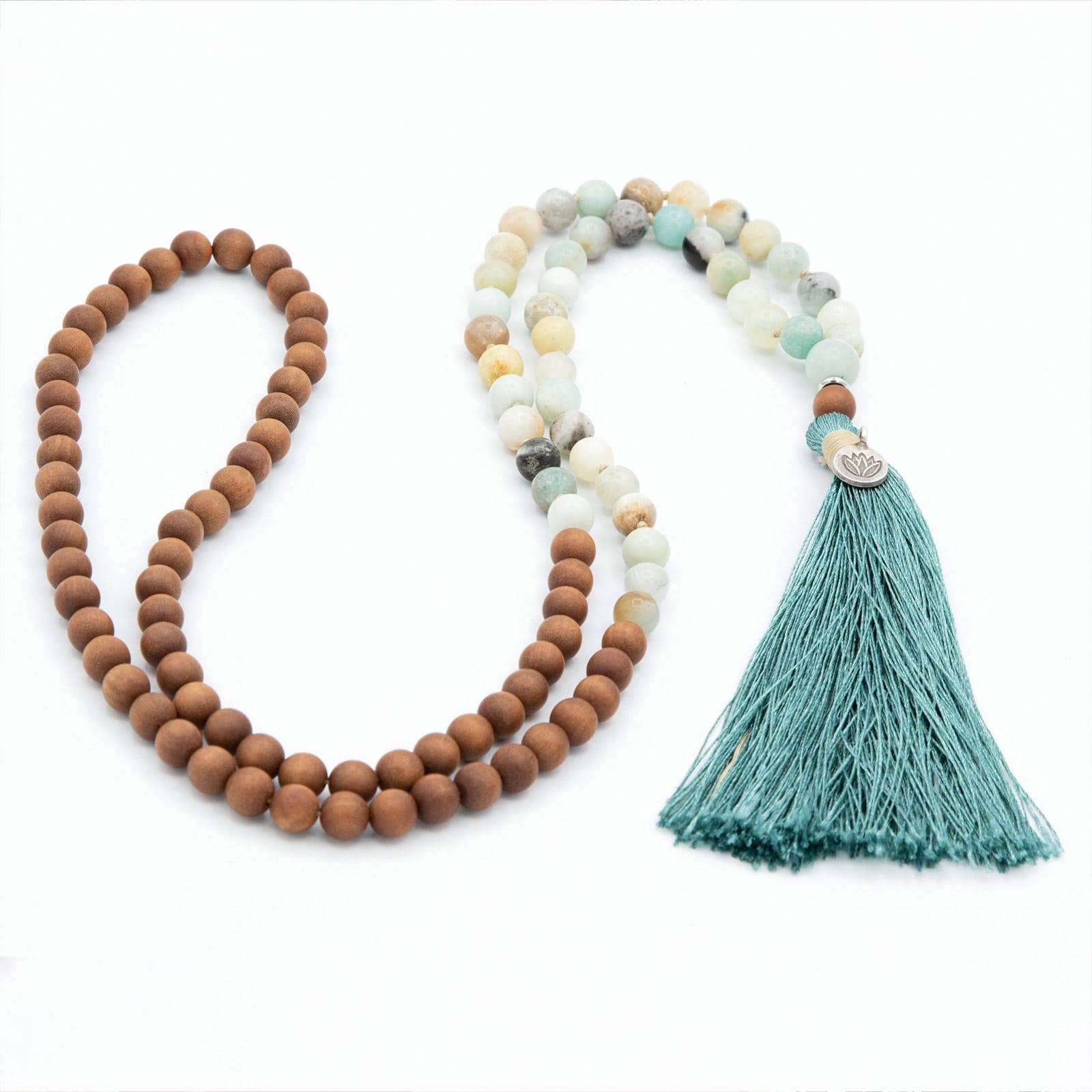 Japa Mala de amazonita y sandalo de Yogimi.