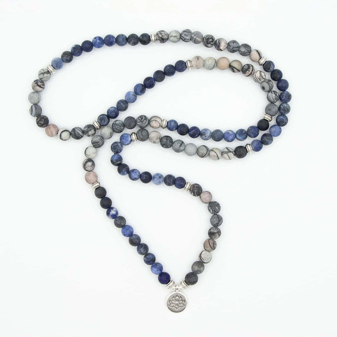 Comprar Japa Mala elástico de Jaspe Gris y Soladita de Patry Montero de Yogimi. Modelo Vida