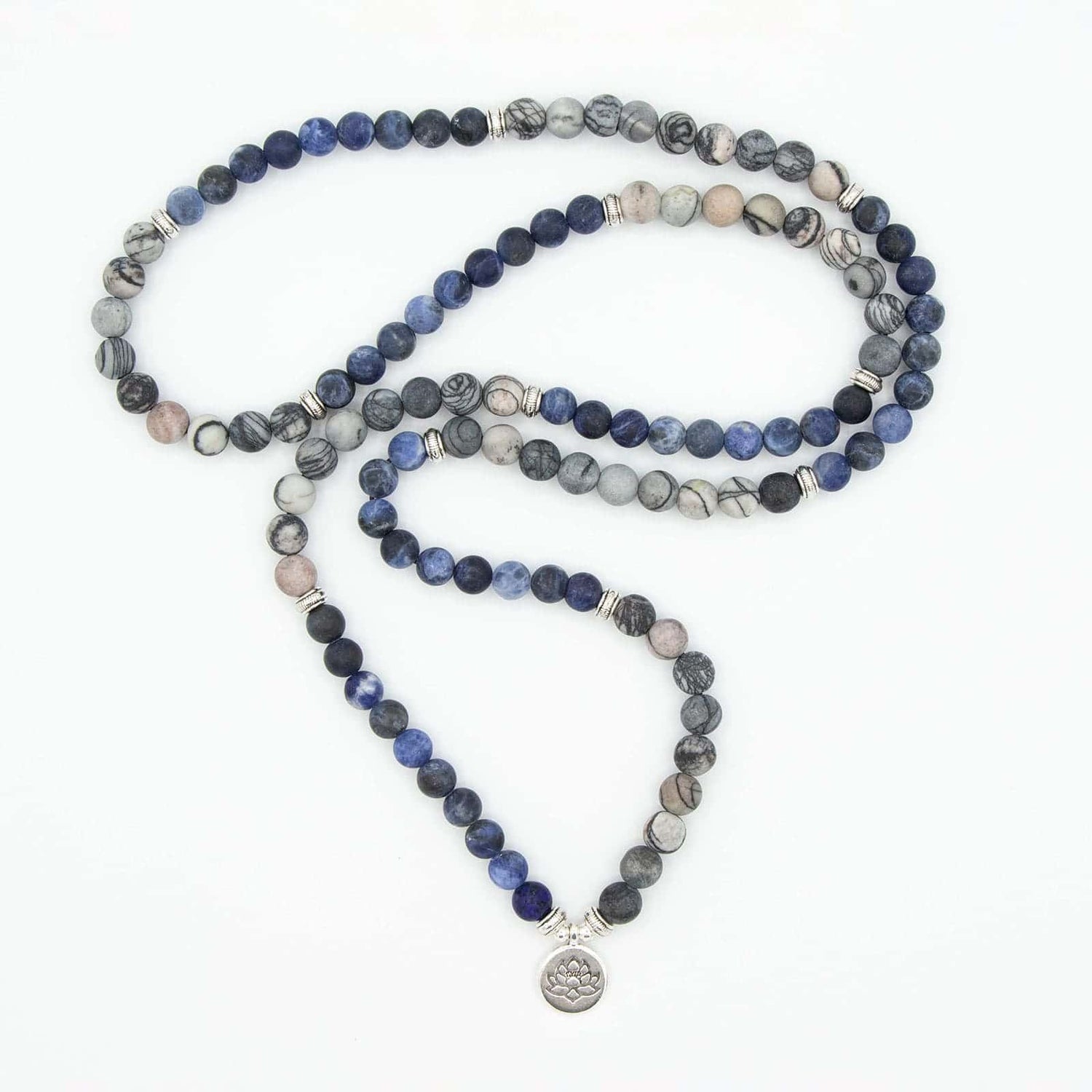 Comprar Japa Mala elástico de Jaspe Gris y Soladita de Patry Montero de Yogimi. Modelo Vida