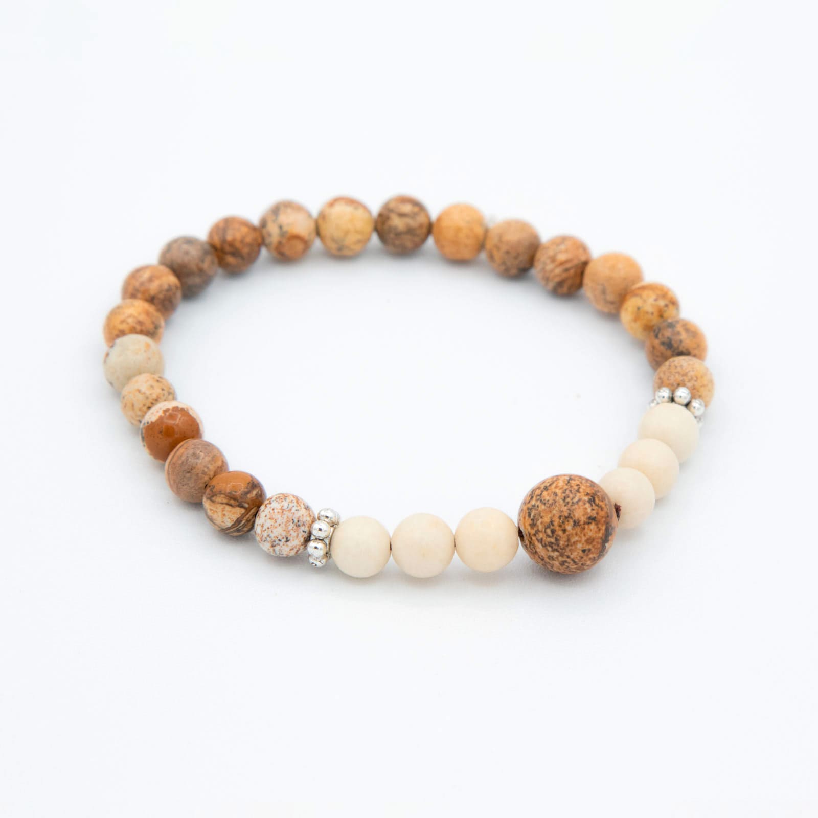 Pulsera de meditación jaspe de tierra estilo Japa Mala de Yogimi