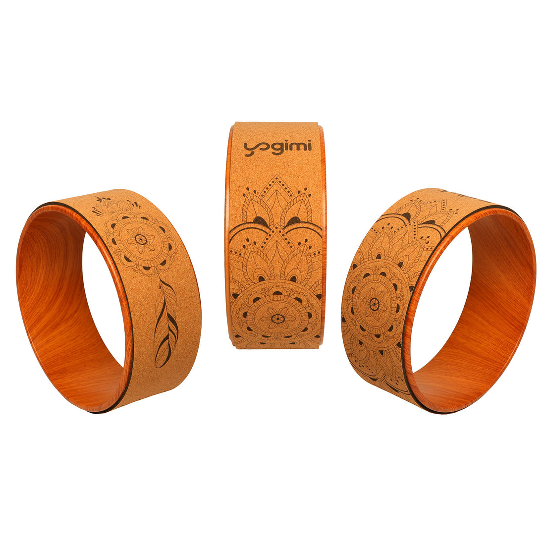 Rueda para yoga de cprcho de máxima sugeción de Yogimi.