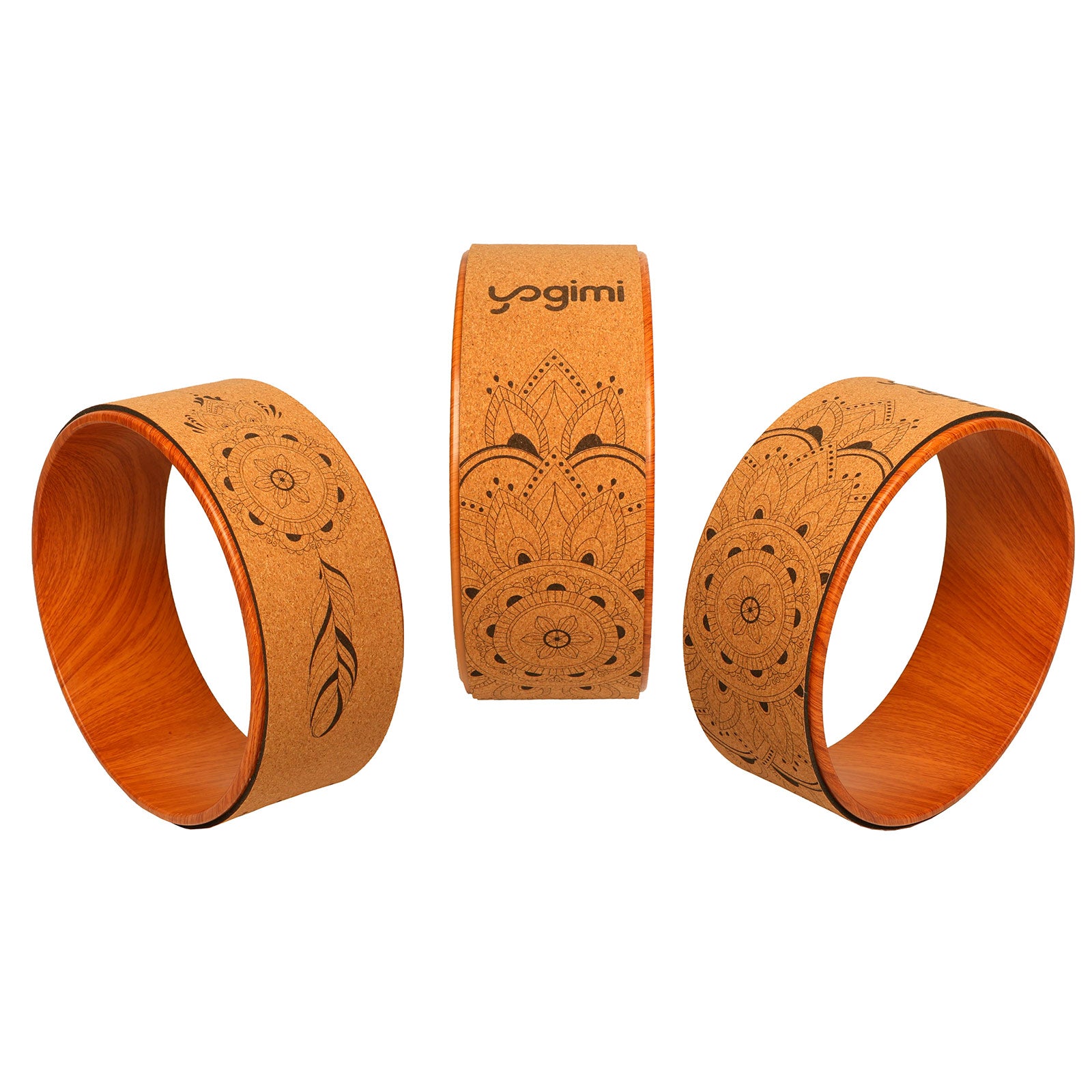 Rueda para yoga de cprcho de máxima sugeción de Yogimi.