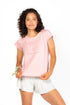 Camiseta Tshirt Yoga Changed, modelo básico en color rosa Rose Shadow de Yogimi. Camiseta manga corta homenaje a amantes del yoga. Bordada con la frase "Yoga Changed My Life".