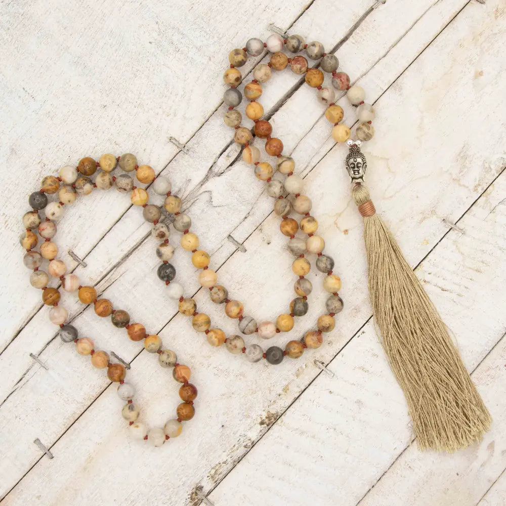 Comprar Japa Mala de meditación pararesistencia y coraje. Japa Mala Alma y Poder de Yogimi.