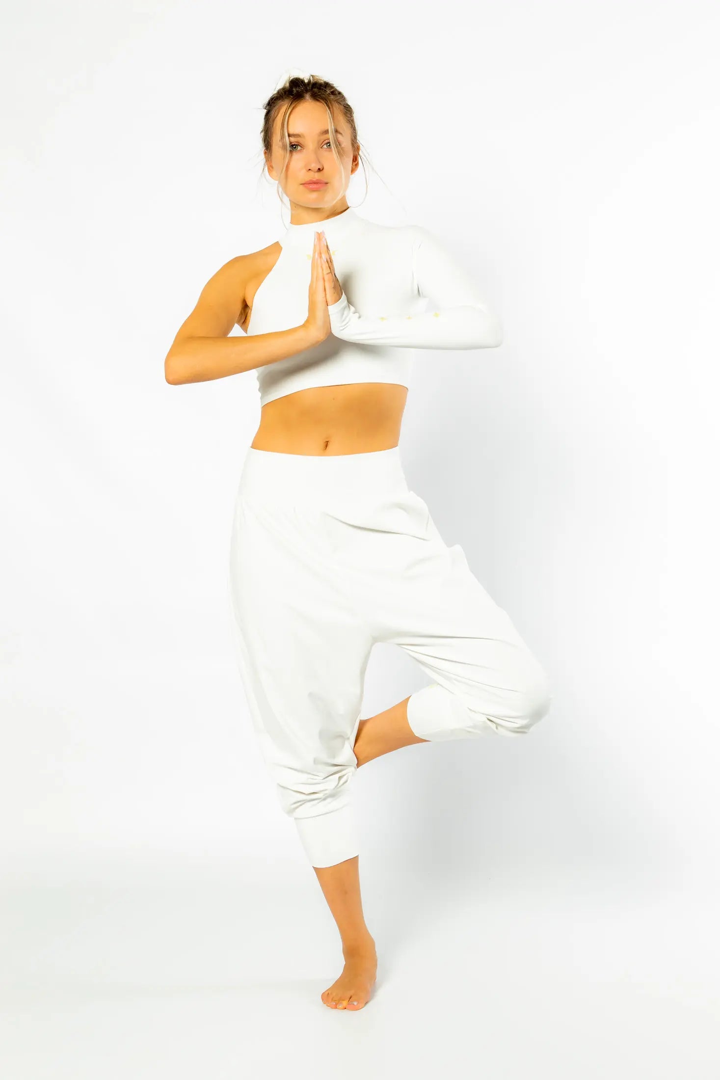 Mejores Pantalones Anchos Yoga Mujer en Blanco】Yogimi