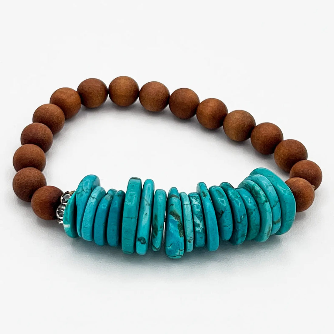 Turquoise and sandalwood INTUITION BRACELET