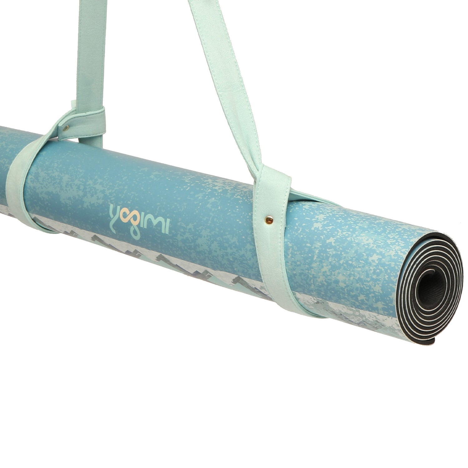 Porta-esterilla de yoga de color azul de gamuza sintética 100%